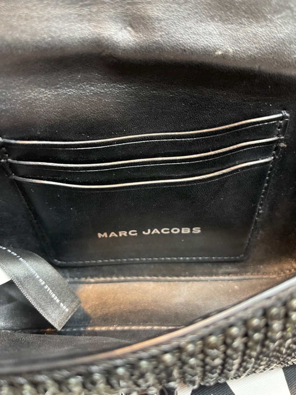 Marc Jacobs The Rhinestone J Marc Mini Shoulder Bag Black - Picture 3 of 13